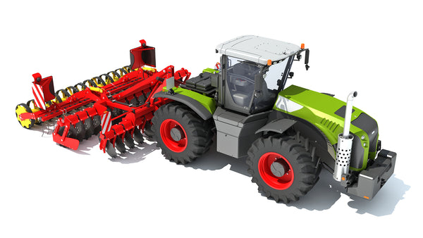 Tractor with Disc Harrow – 3D Horse