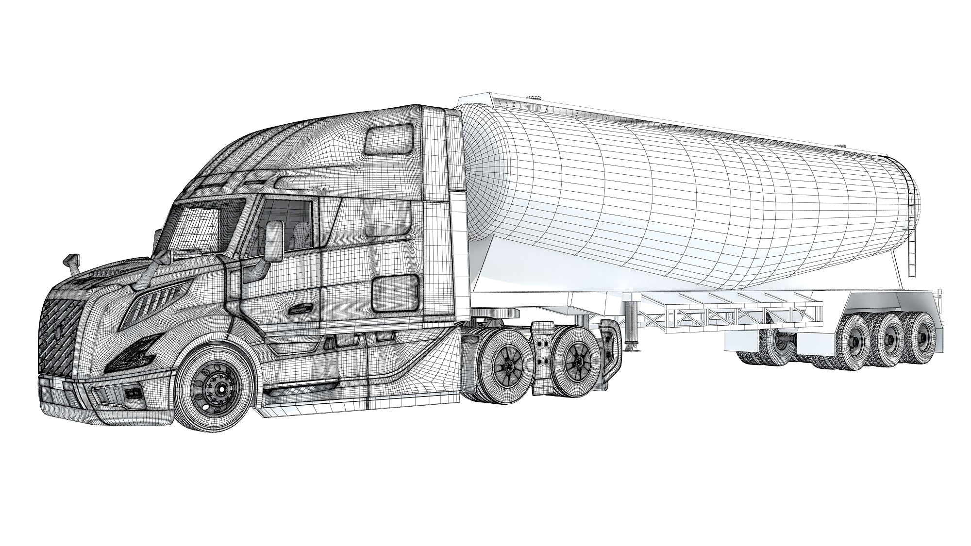 2024 Semi Truck with Tank Trailer