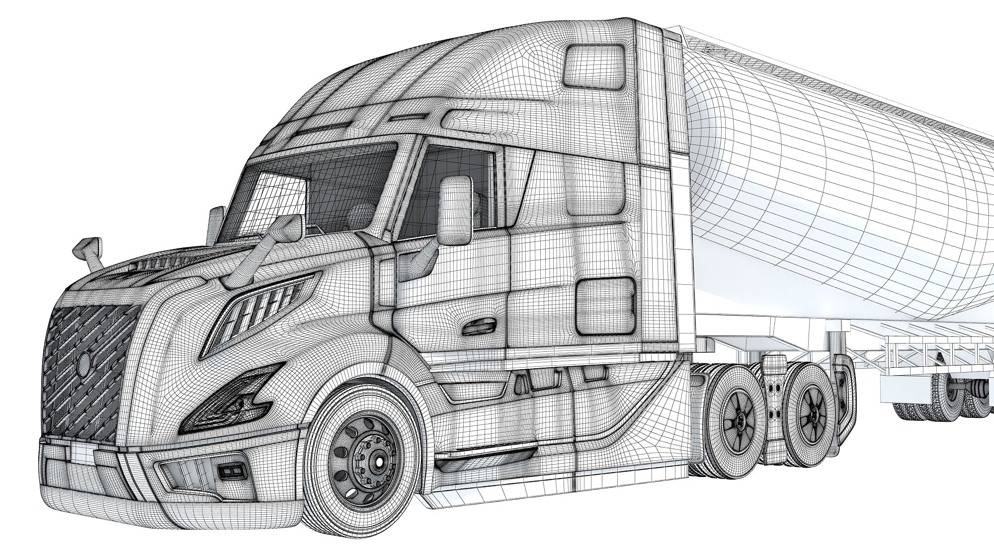 2024 Semi Truck with Tank Trailer