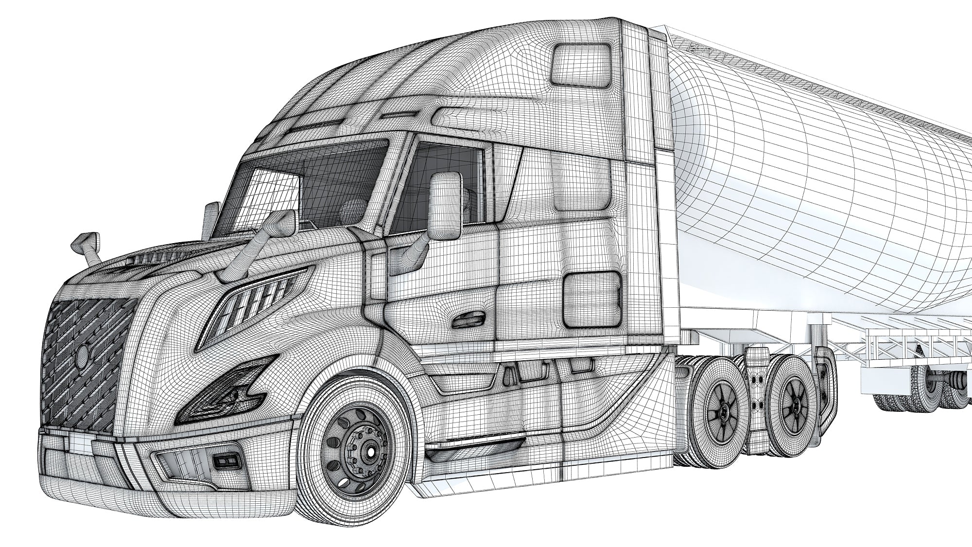 2024 Semi Truck with Tank Trailer