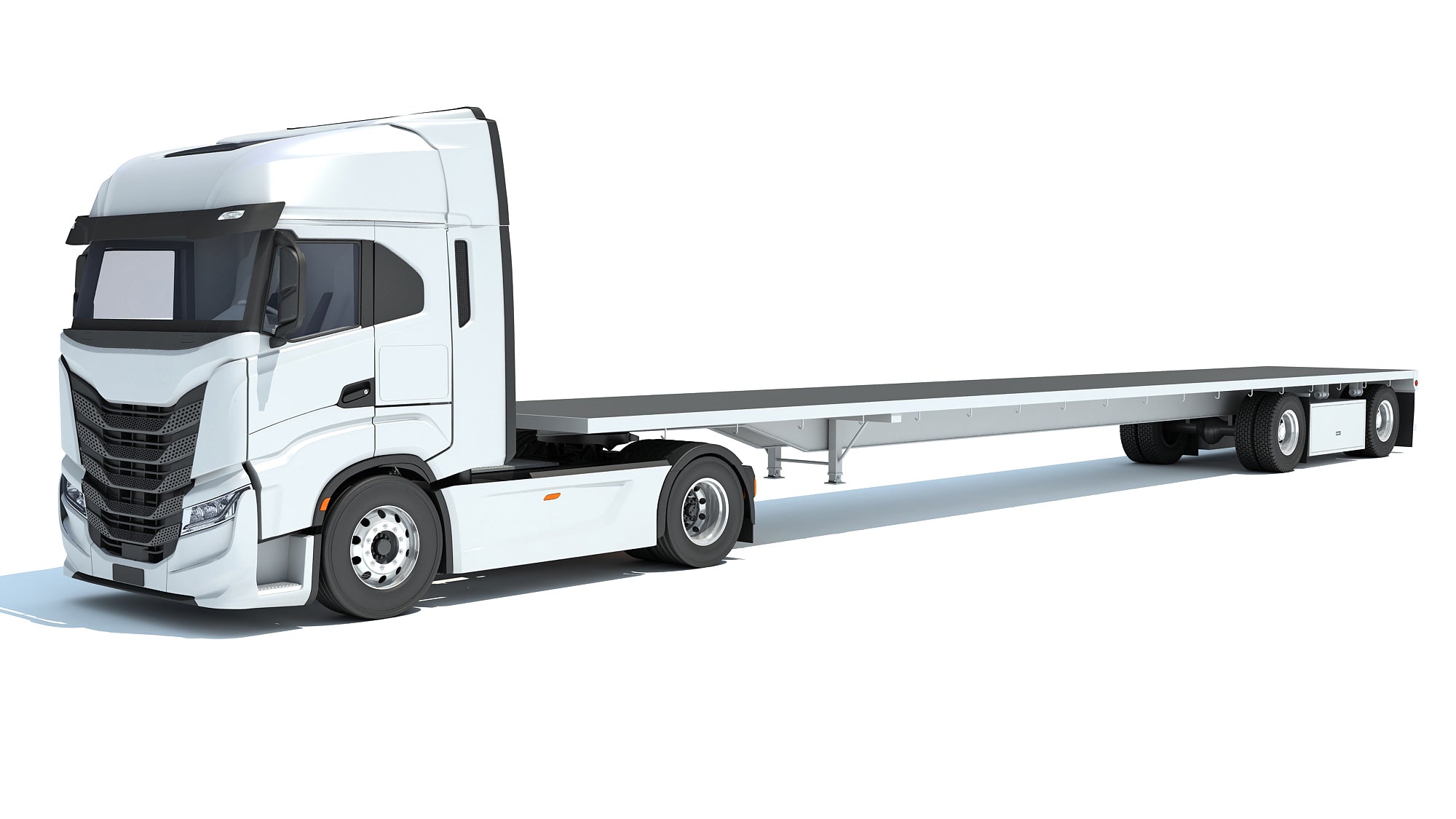 Iveco Truck with Flatbed Trailer