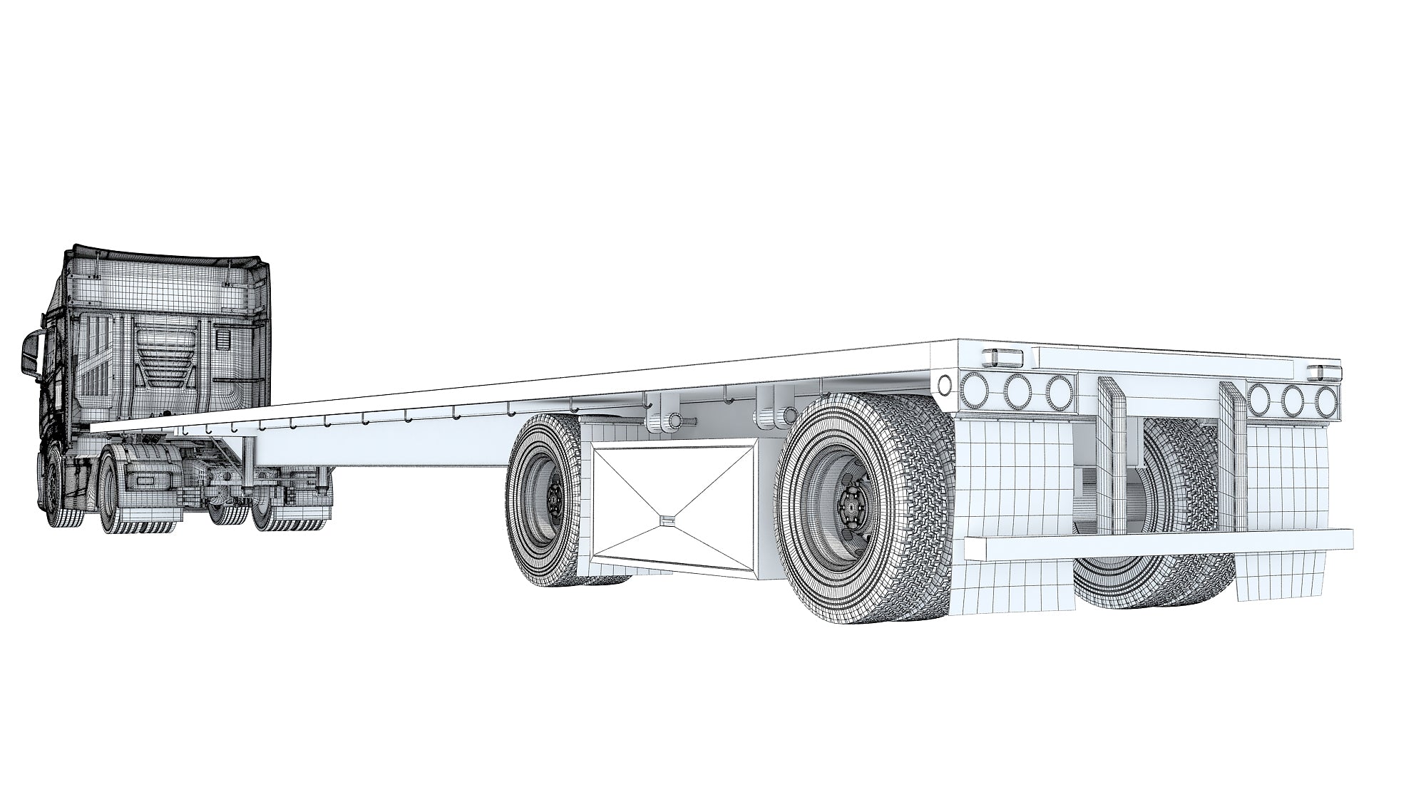 Iveco Truck with Flatbed Trailer