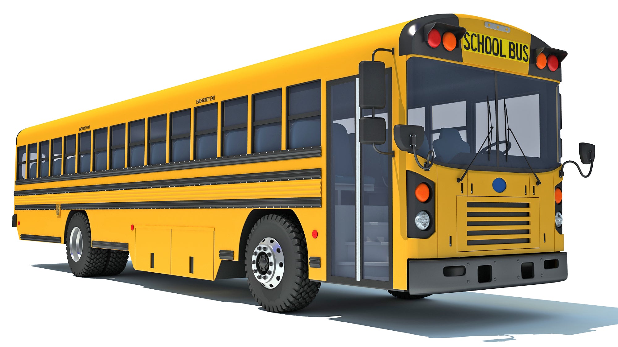 Blue Bird School Bus 3D Model
