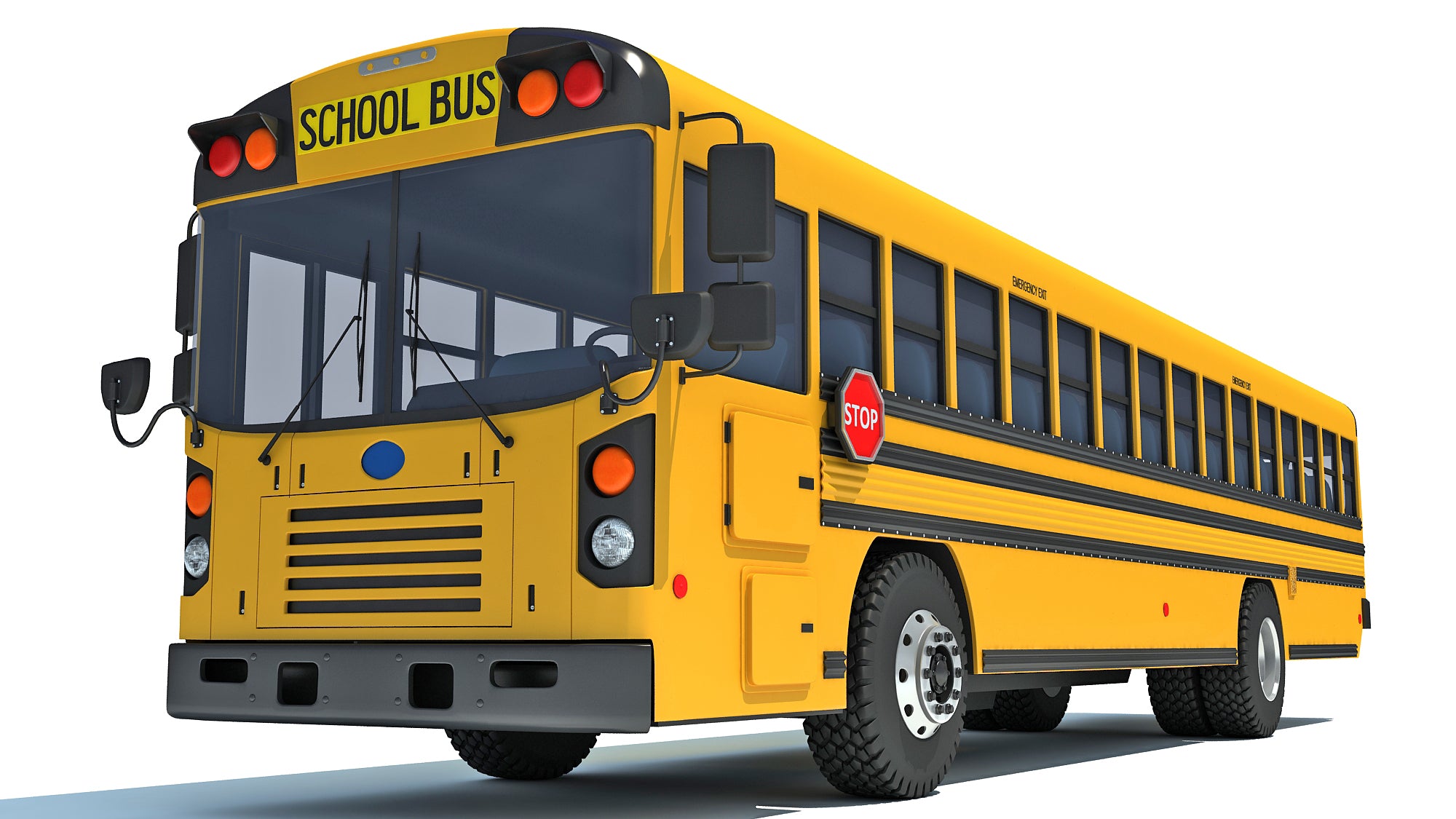 Blue Bird School Bus 3D Model