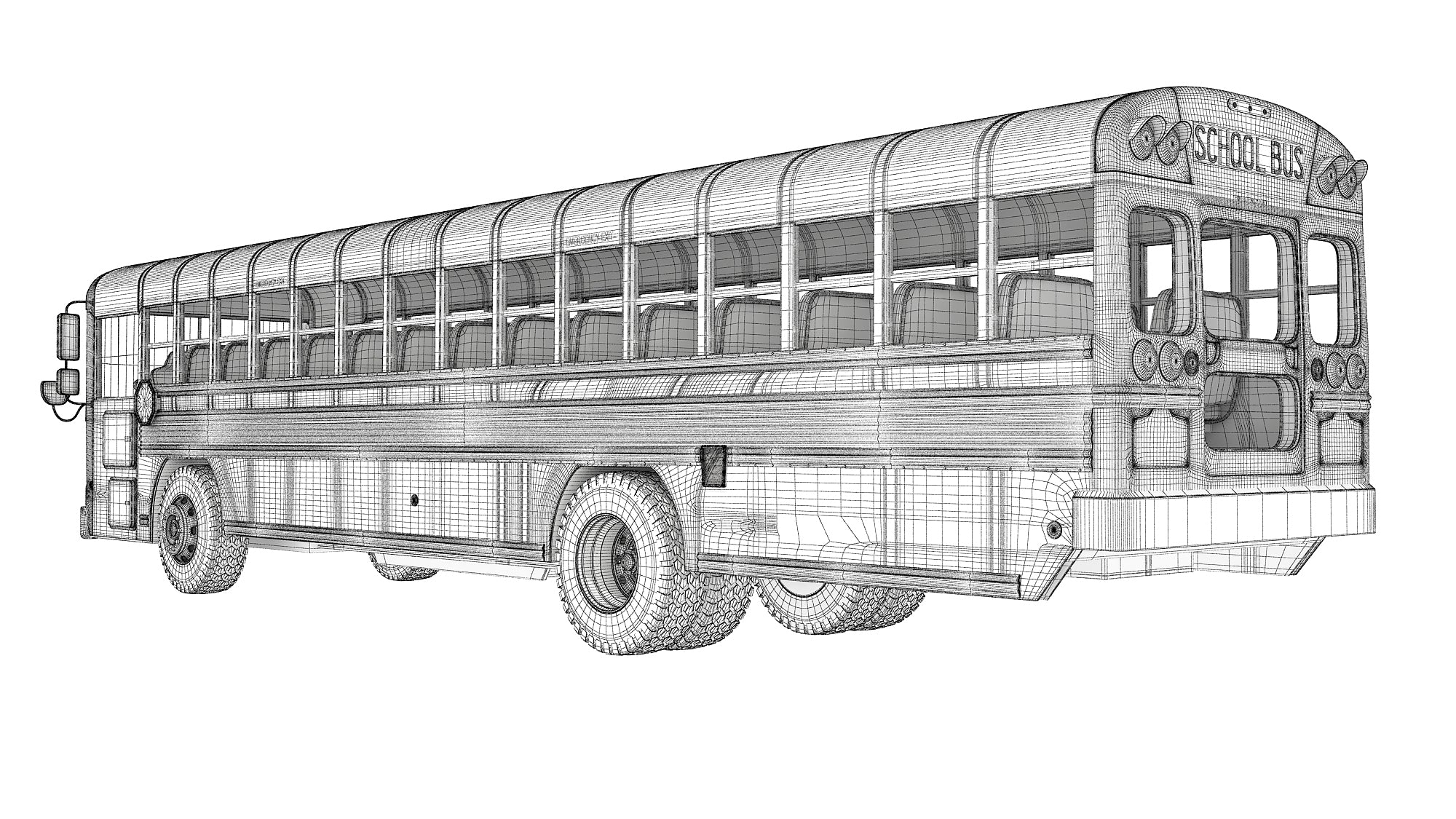 Blue Bird School Bus 3D Model