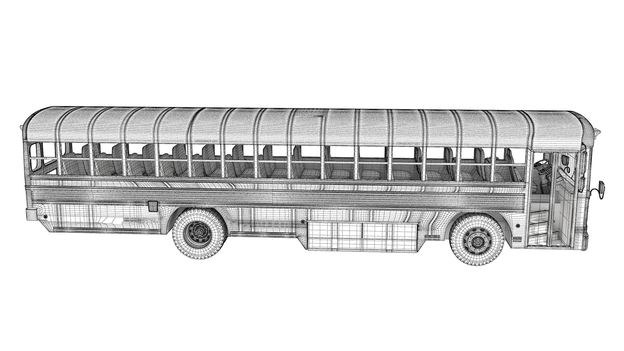 Blue Bird School Bus 3D Model