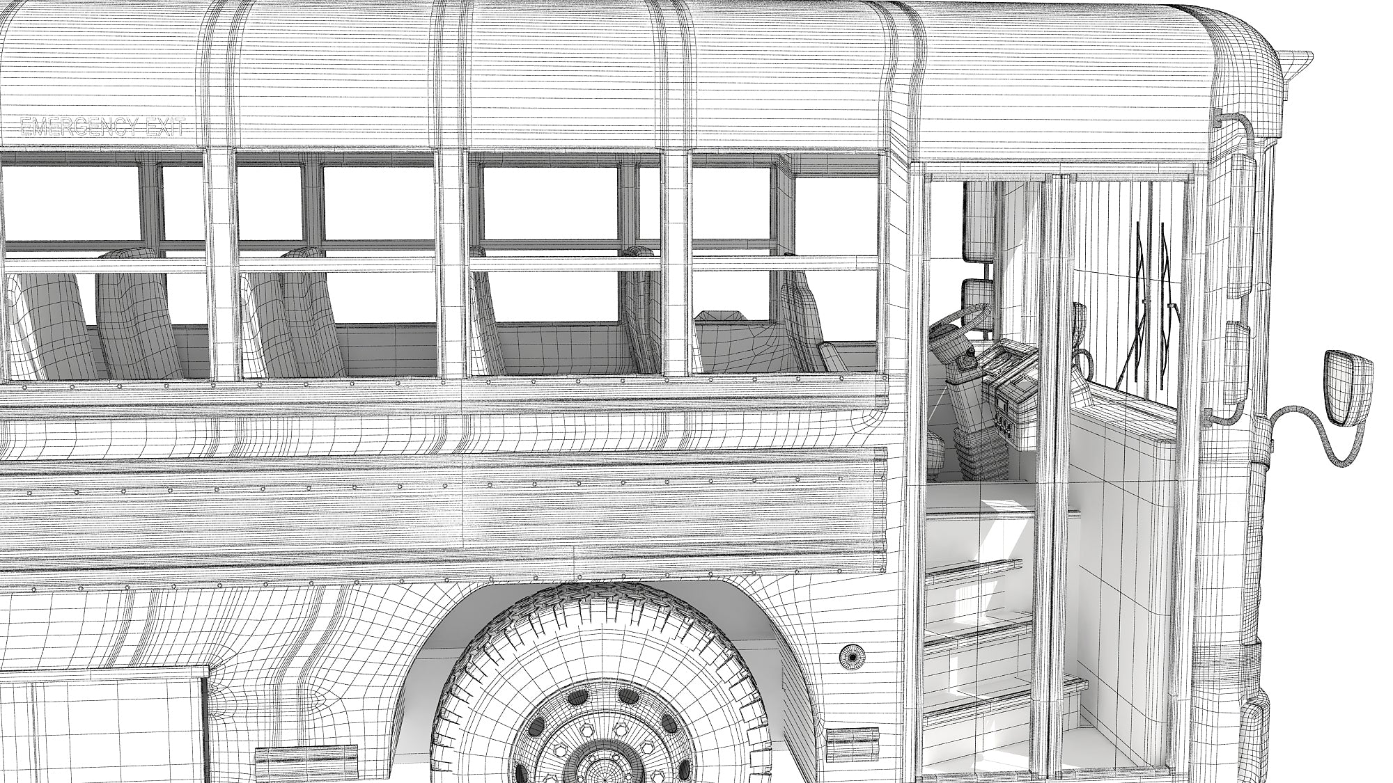 Blue Bird School Bus 3D Model