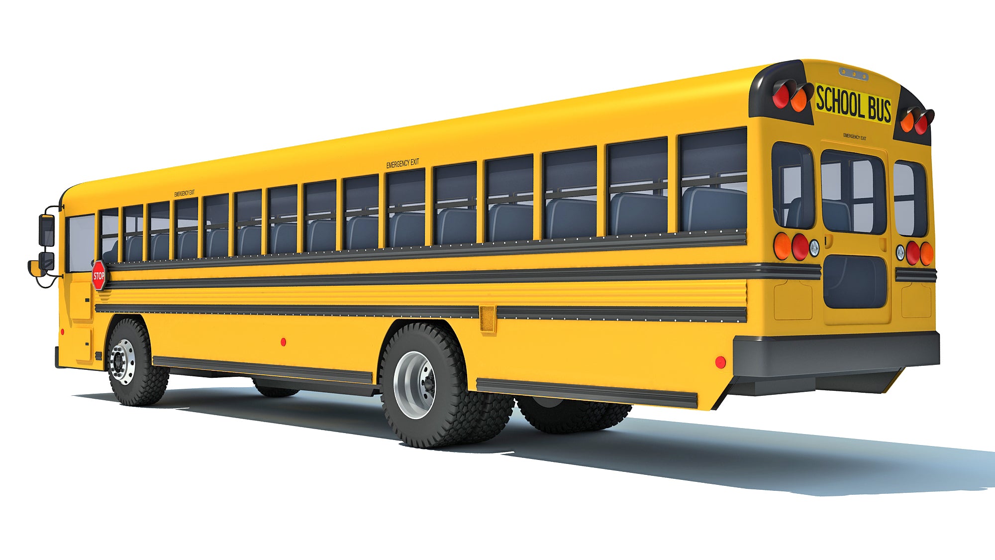 Blue Bird School Bus 3D Model