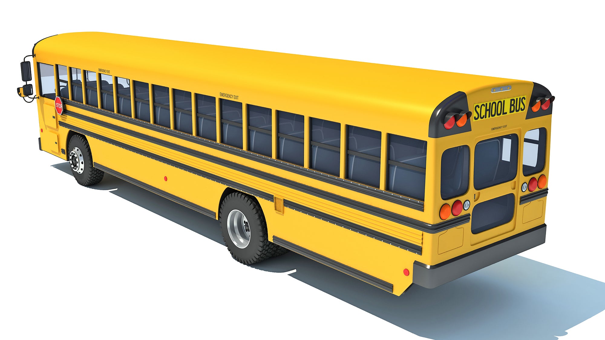 Blue Bird School Bus 3D Model