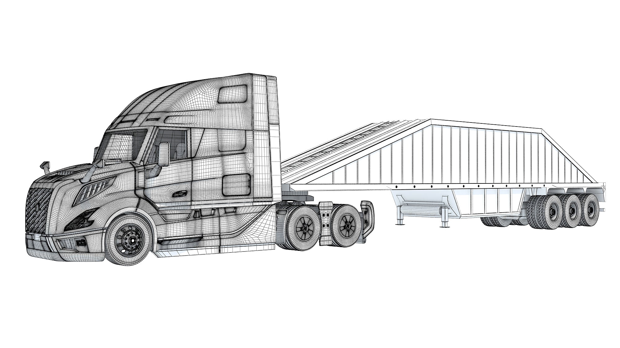 2024 Semi Truck with Bottom Dump Trailer