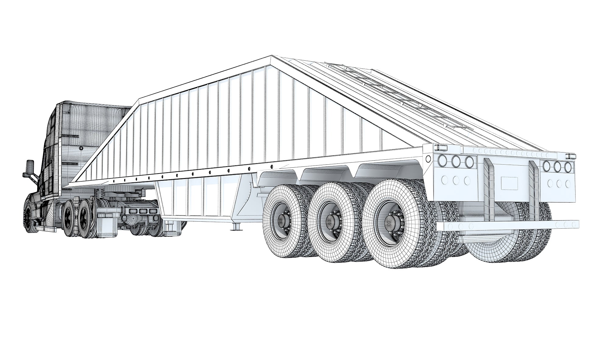 2024 Semi Truck with Bottom Dump Trailer