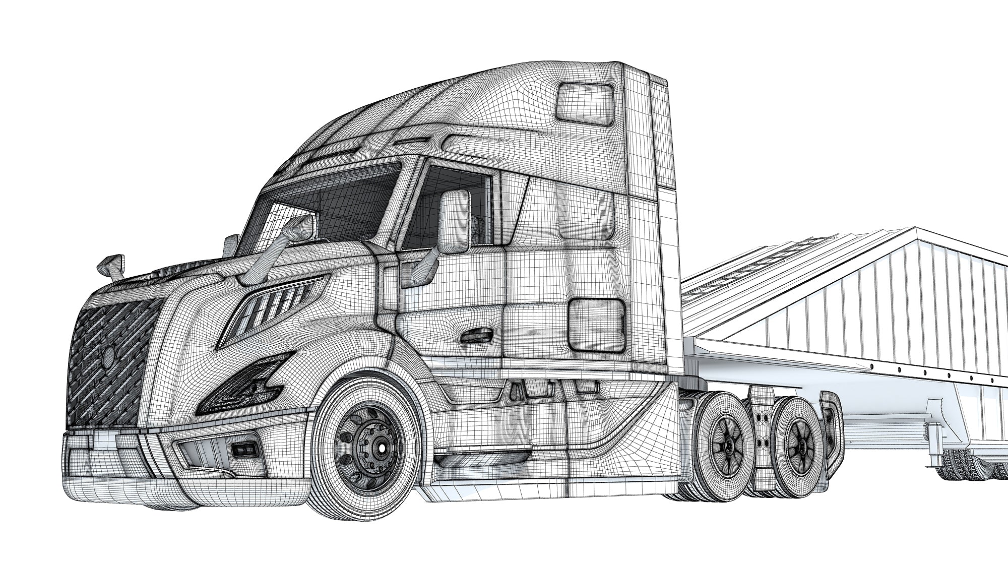 2024 Semi Truck with Bottom Dump Trailer