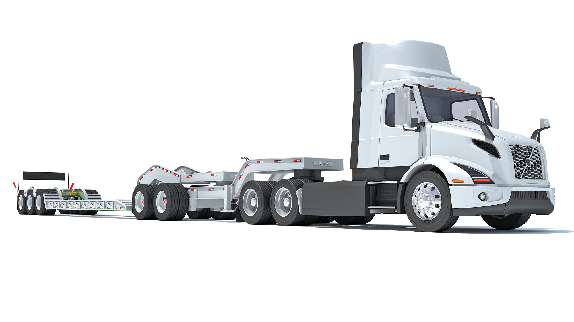 Semi Truck with Lowboy Trailer