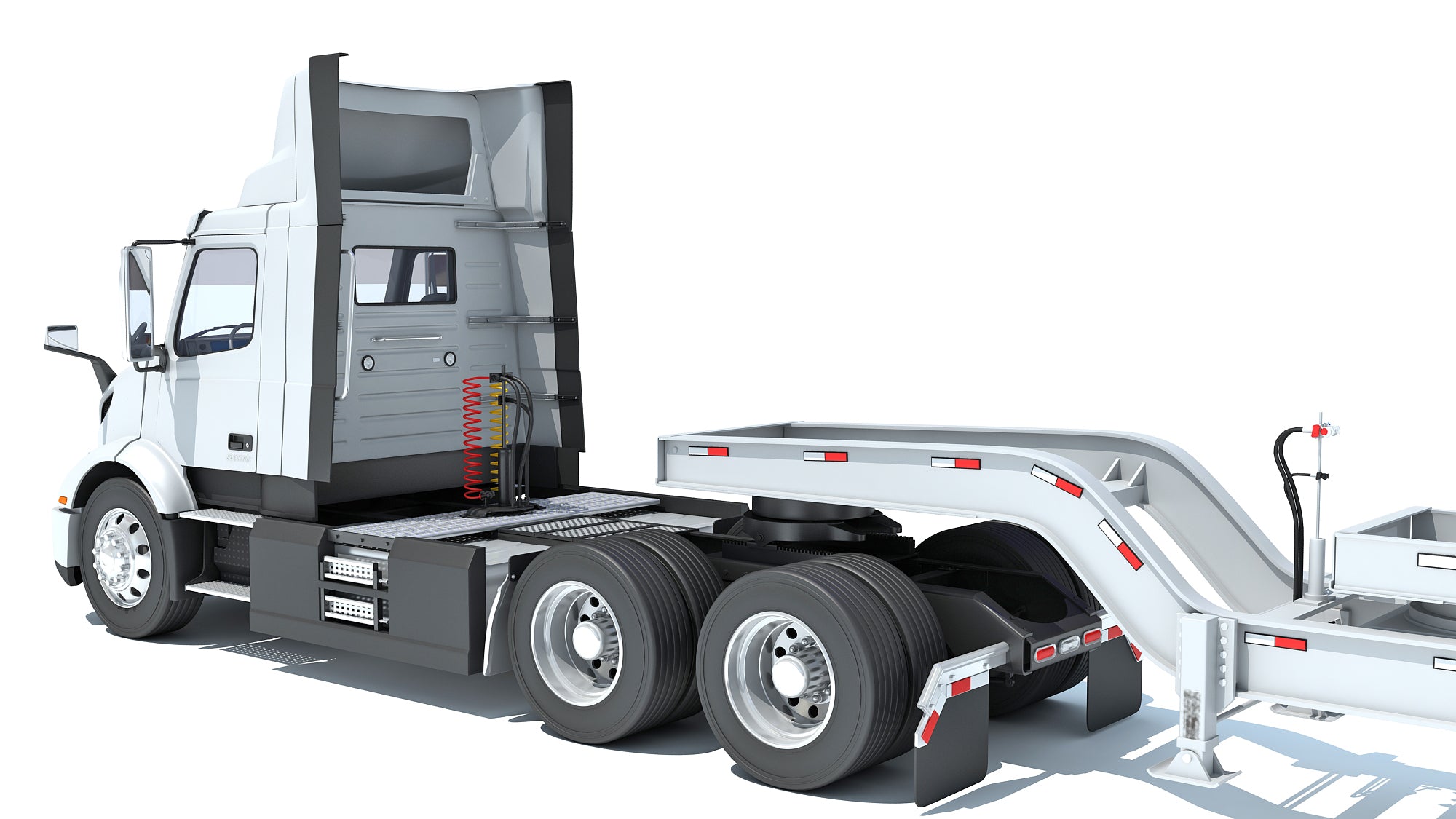 Semi Truck with Lowboy Trailer