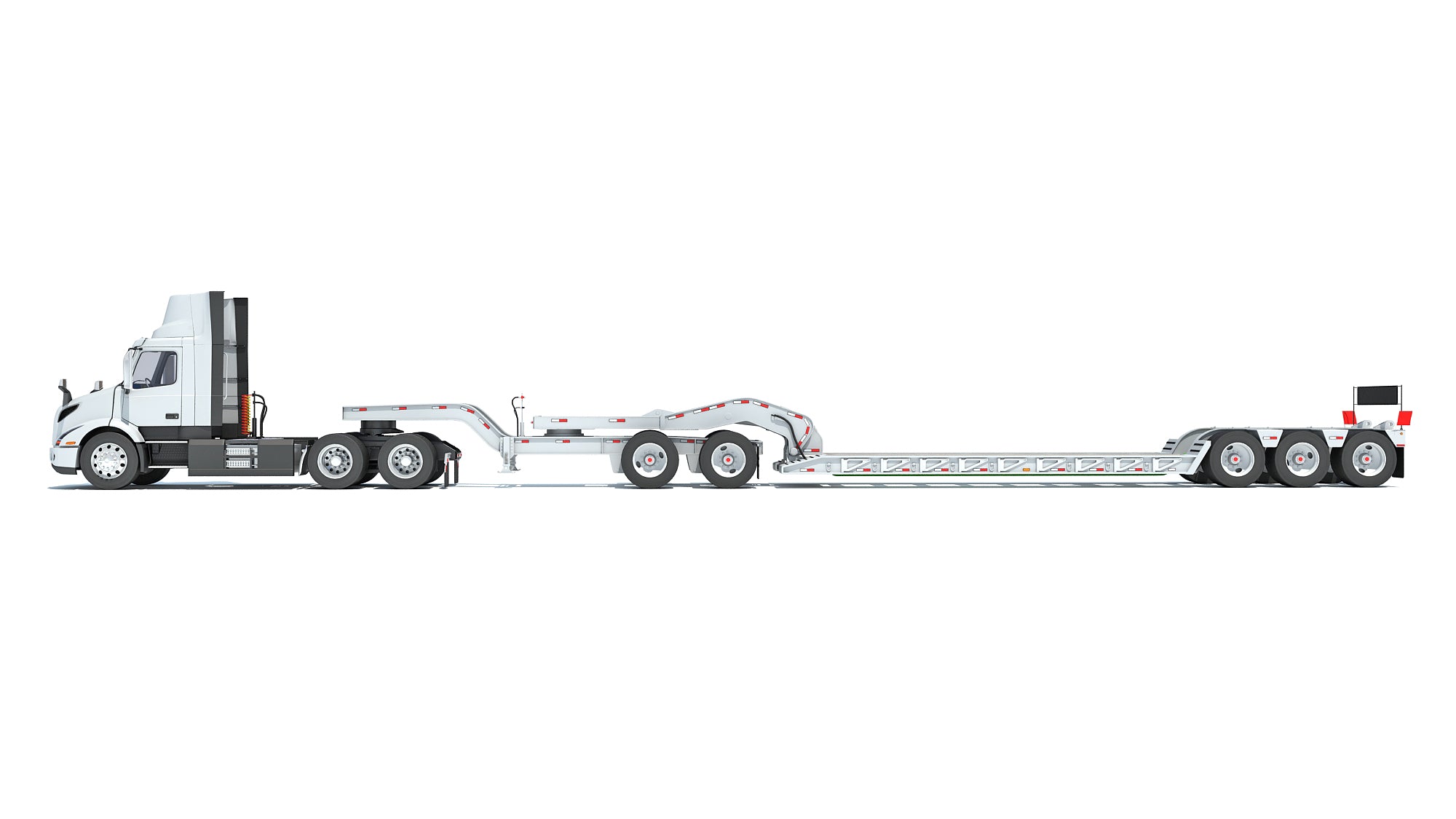 Semi Truck with Lowboy Trailer