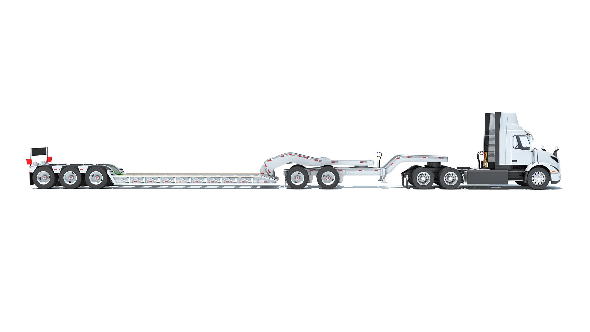Semi Truck with Lowboy Trailer