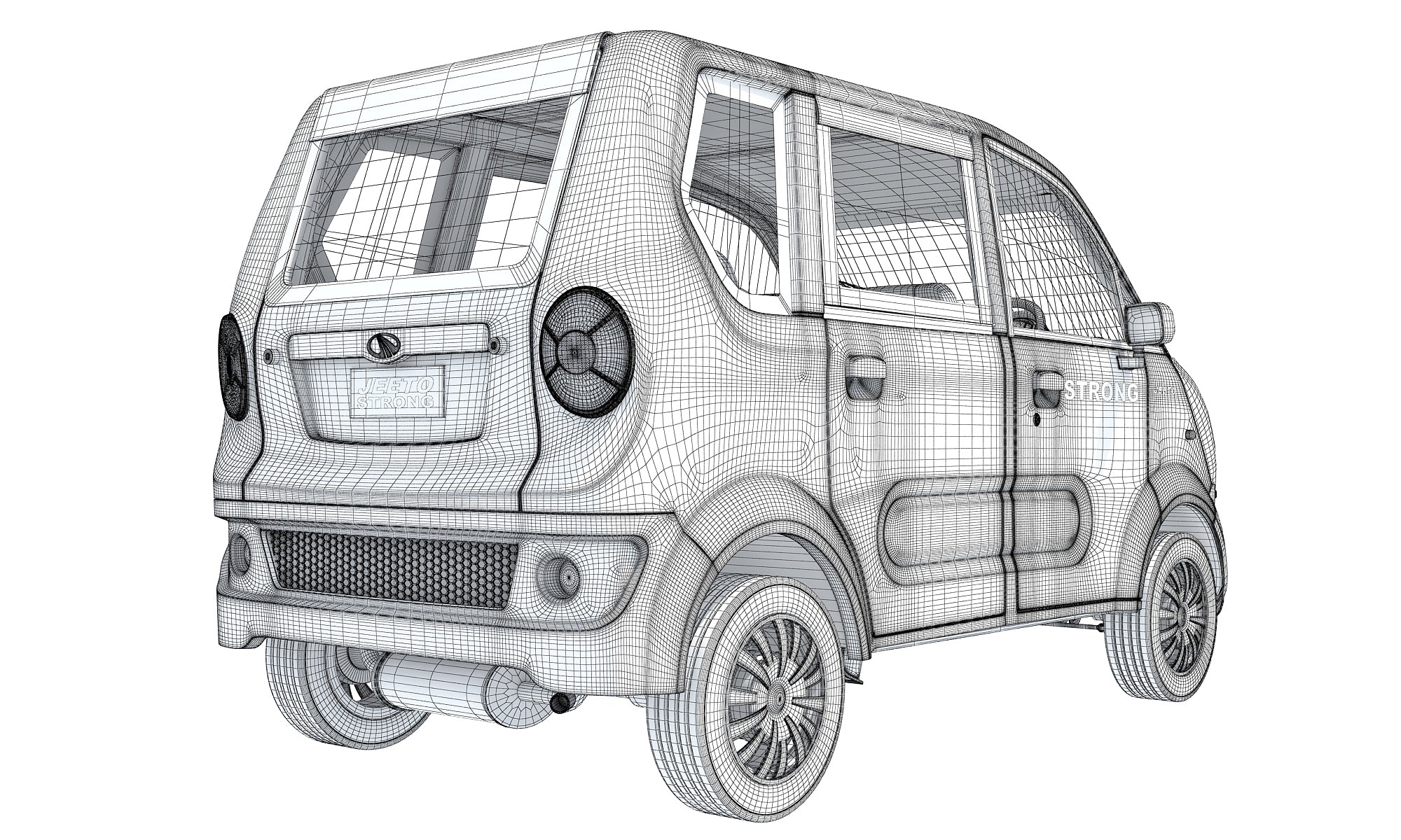 Mahindra Jeeto Minivan 3D Model – Indian Light Commercial Vehicle LCV