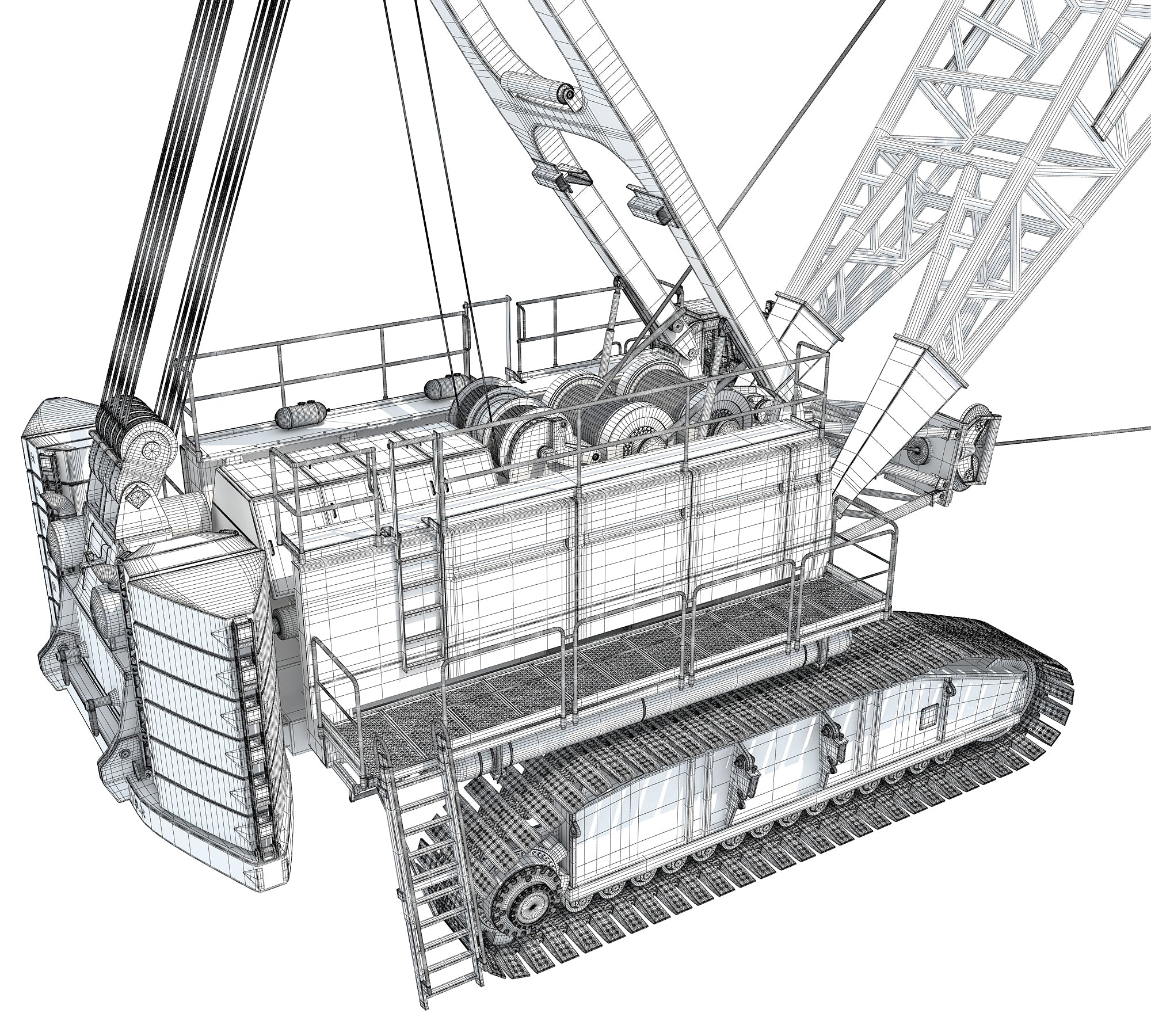 Liebherr Dragline HS 8300 Dragline Excavator Mining Machinery – 3D Horse