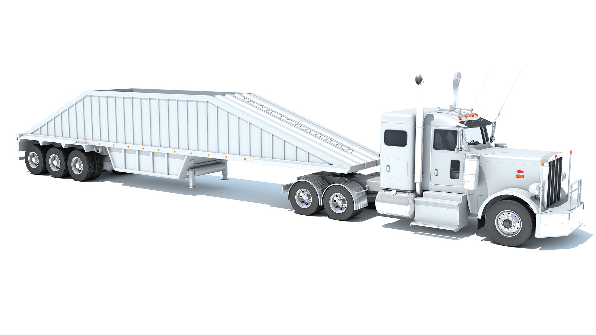Semi Truck with Bottom Dump Trailer