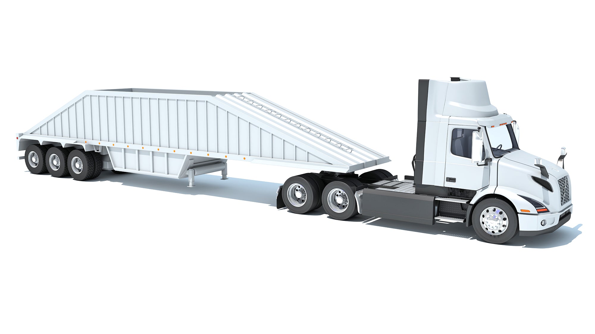 Semi Truck with Bottom Dump Trailer
