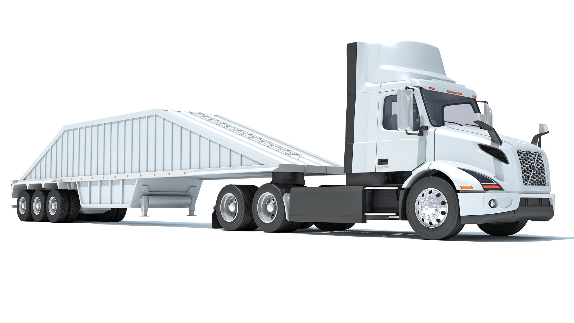 Semi Truck with Bottom Dump Trailer