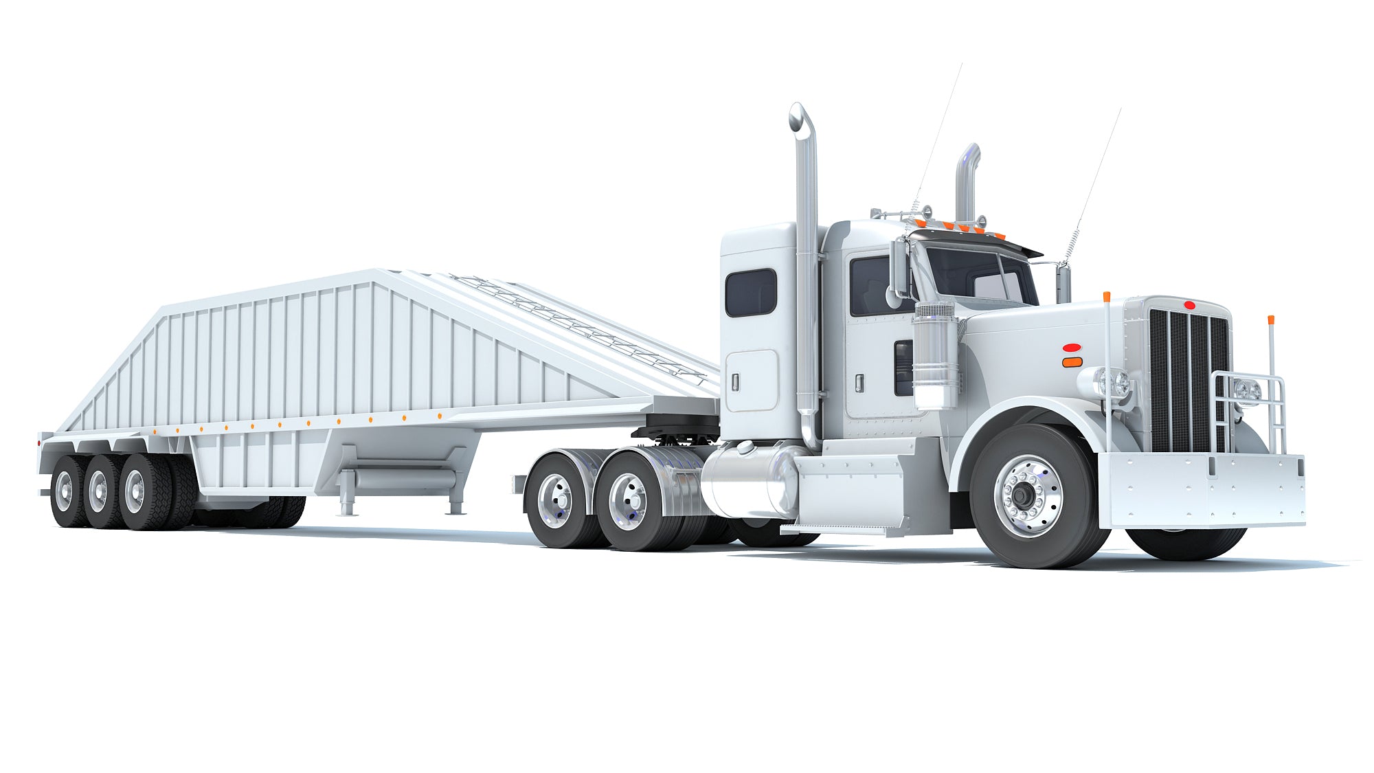 Semi Truck with Bottom Dump Trailer