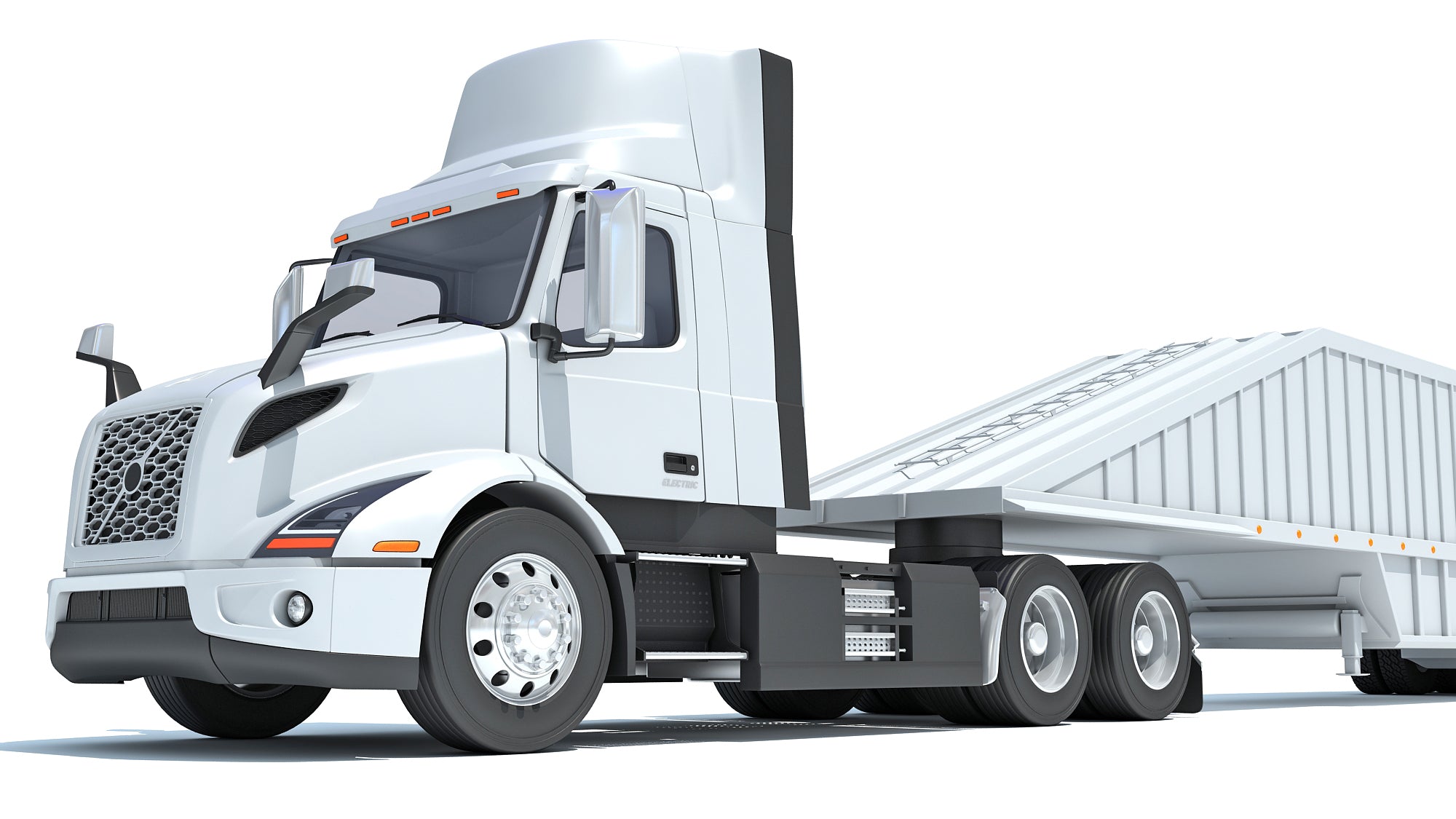 Semi Truck with Bottom Dump Trailer