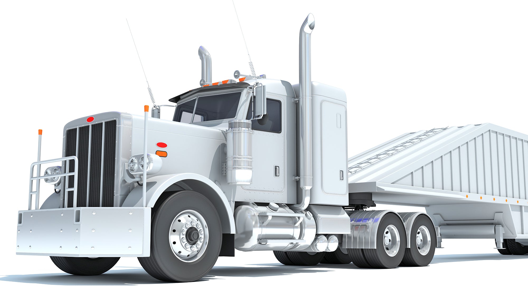 Semi Truck with Bottom Dump Trailer