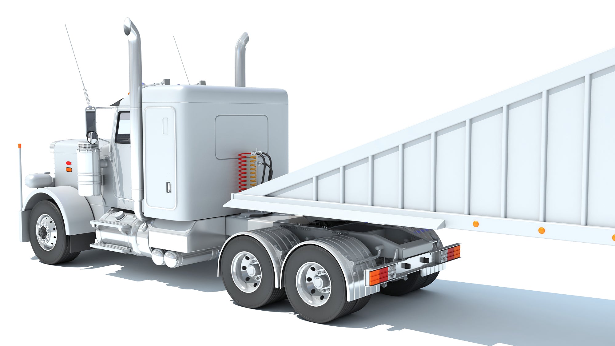 Semi Truck with Bottom Dump Trailer