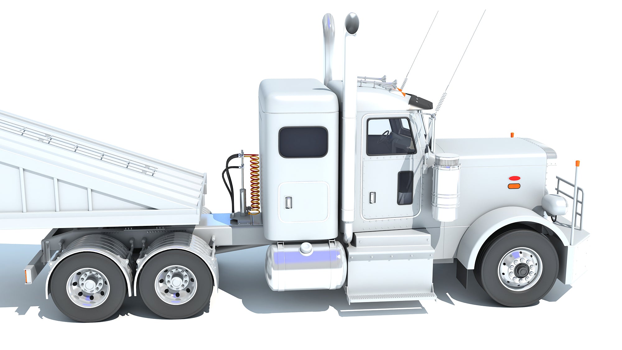 Semi Truck with Bottom Dump Trailer