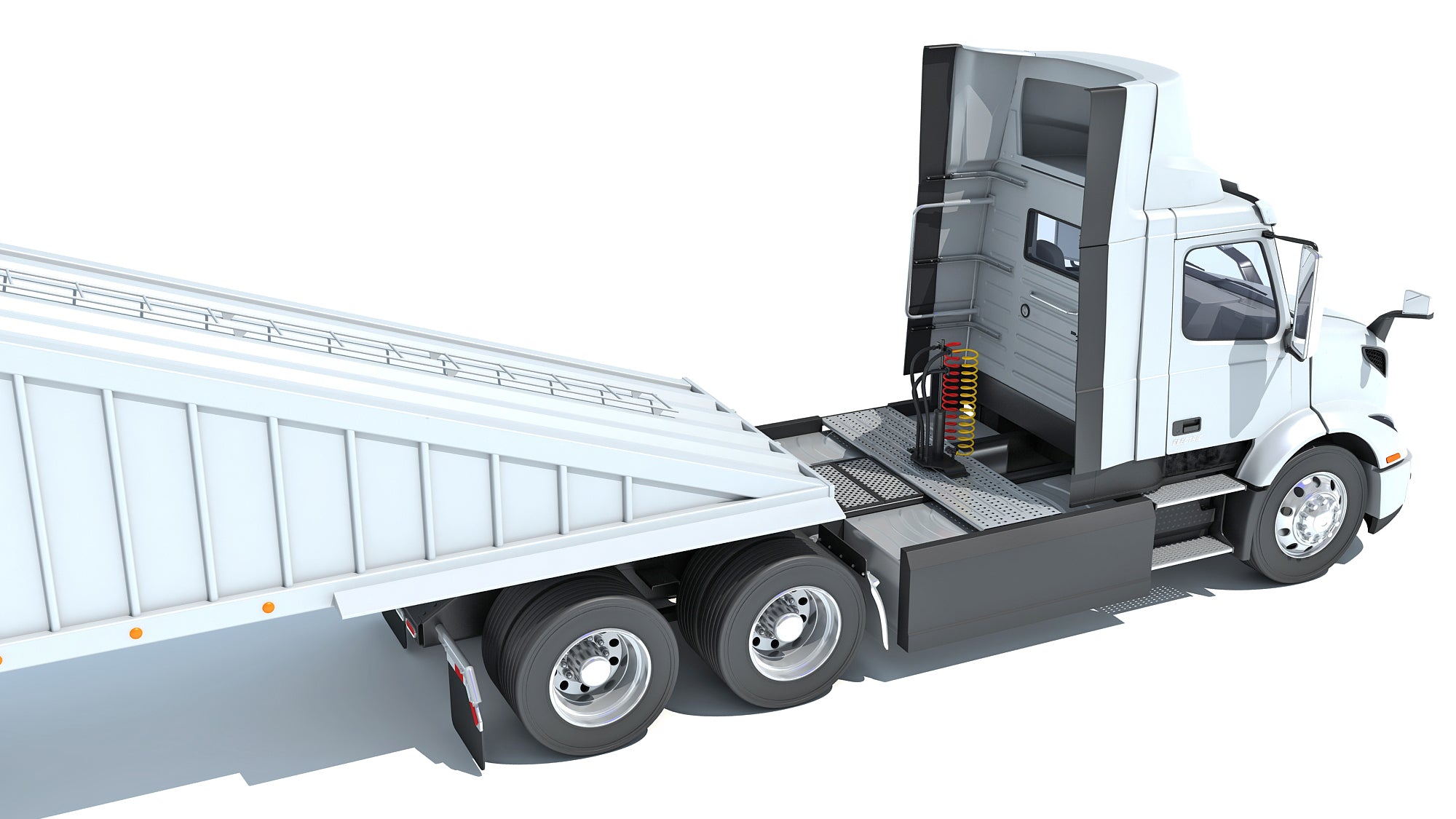 Semi Truck with Bottom Dump Trailer