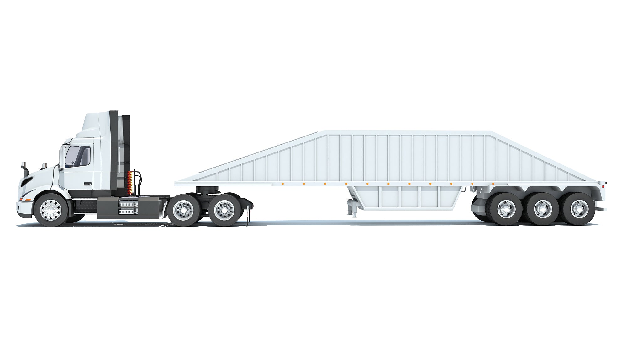 Semi Truck with Bottom Dump Trailer