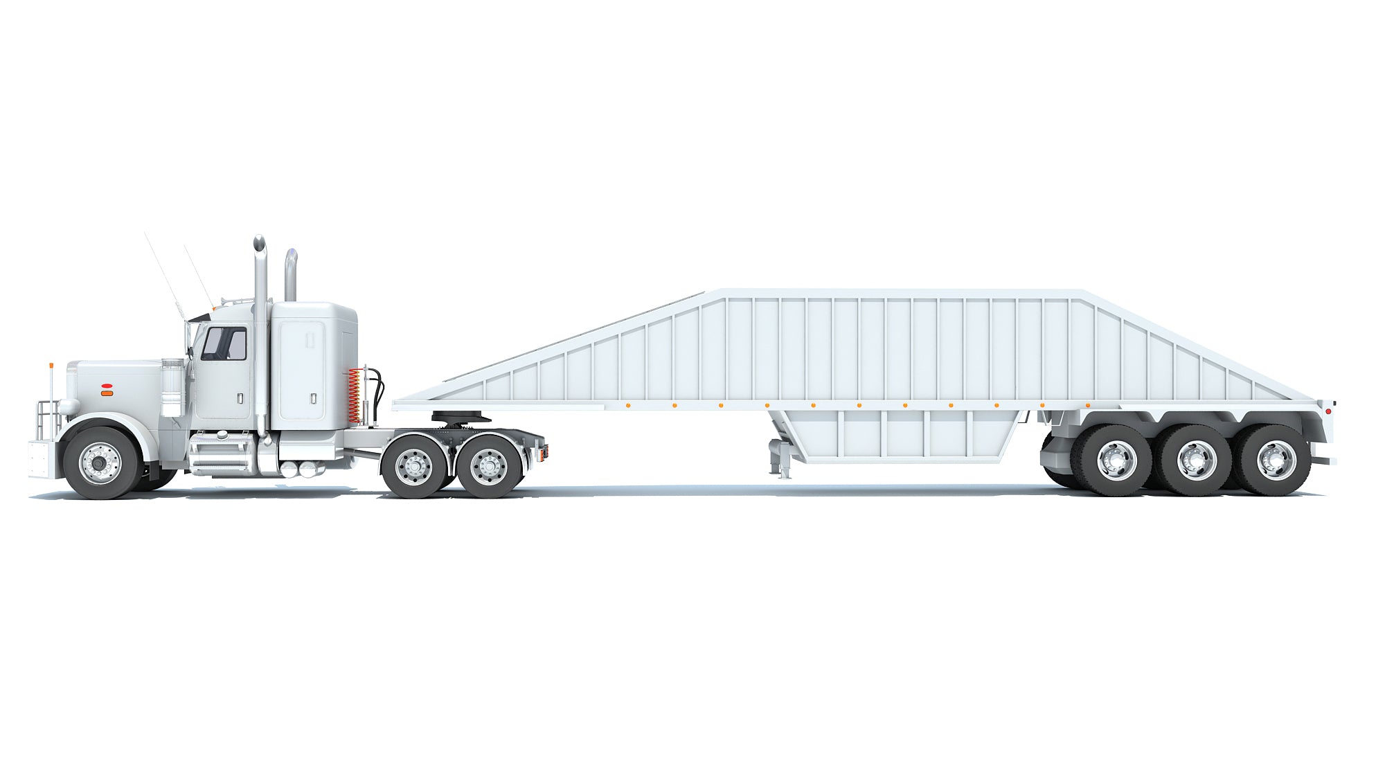 Semi Truck with Bottom Dump Trailer