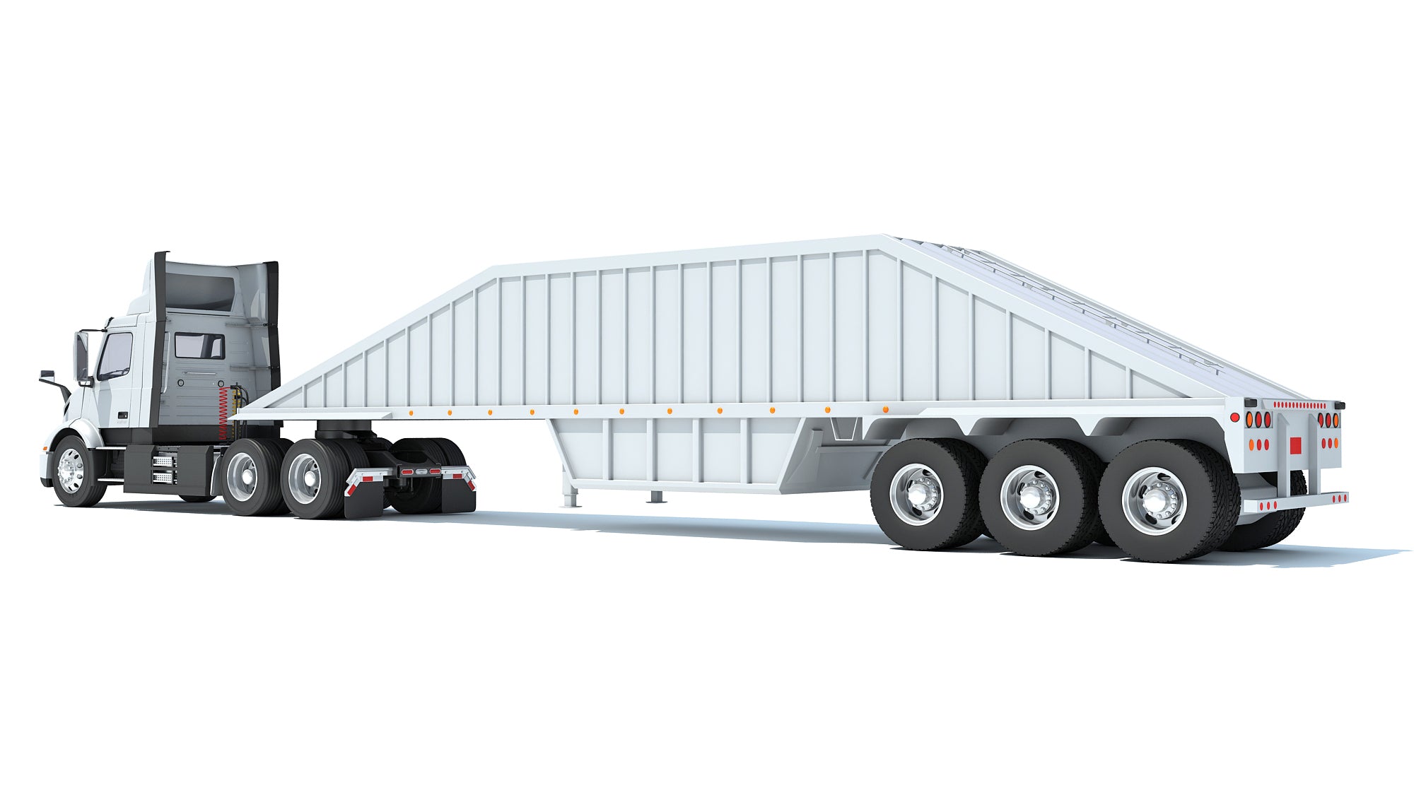 Semi Truck with Bottom Dump Trailer