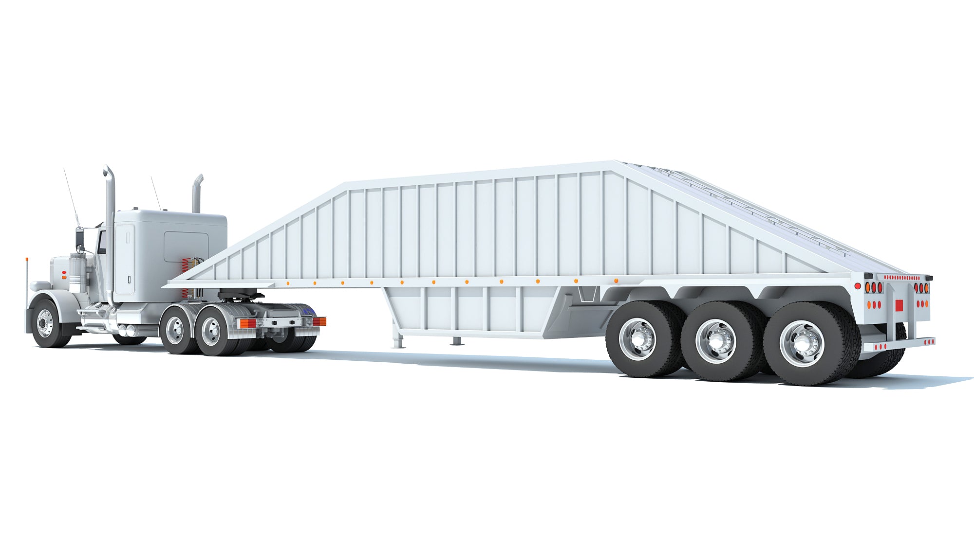 Semi Truck with Bottom Dump Trailer