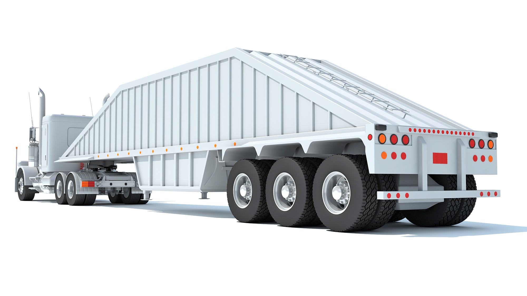 Semi Truck with Bottom Dump Trailer