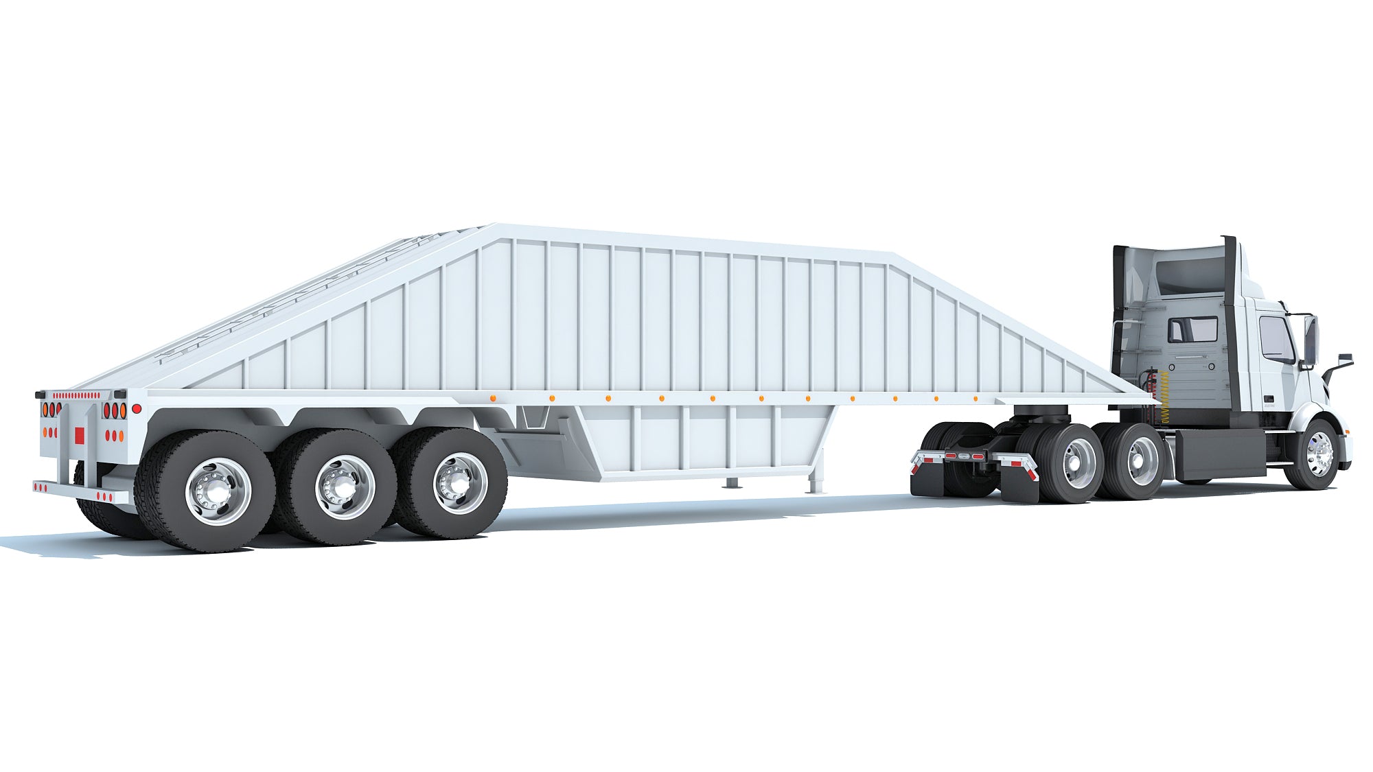 Semi Truck with Bottom Dump Trailer