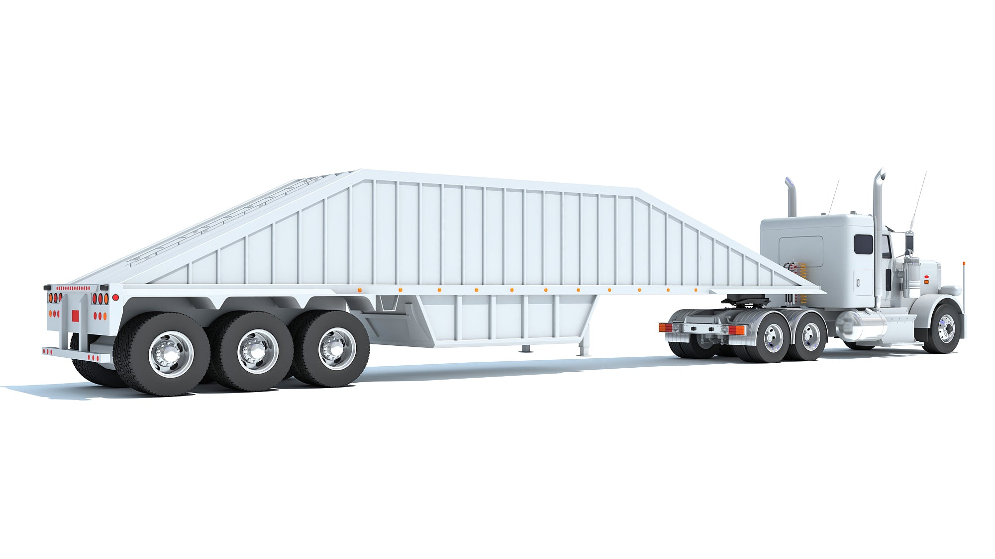 Semi Truck with Bottom Dump Trailer