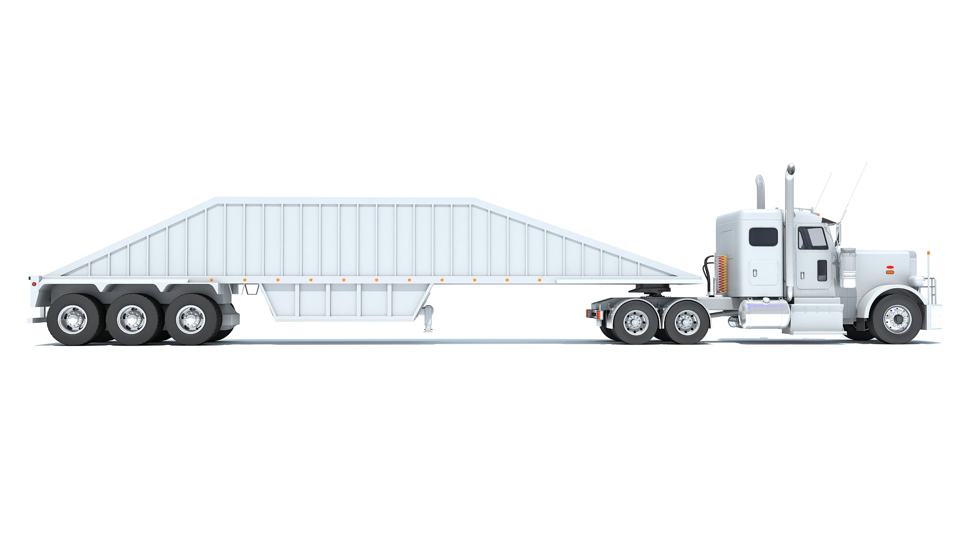 Semi Truck with Bottom Dump Trailer