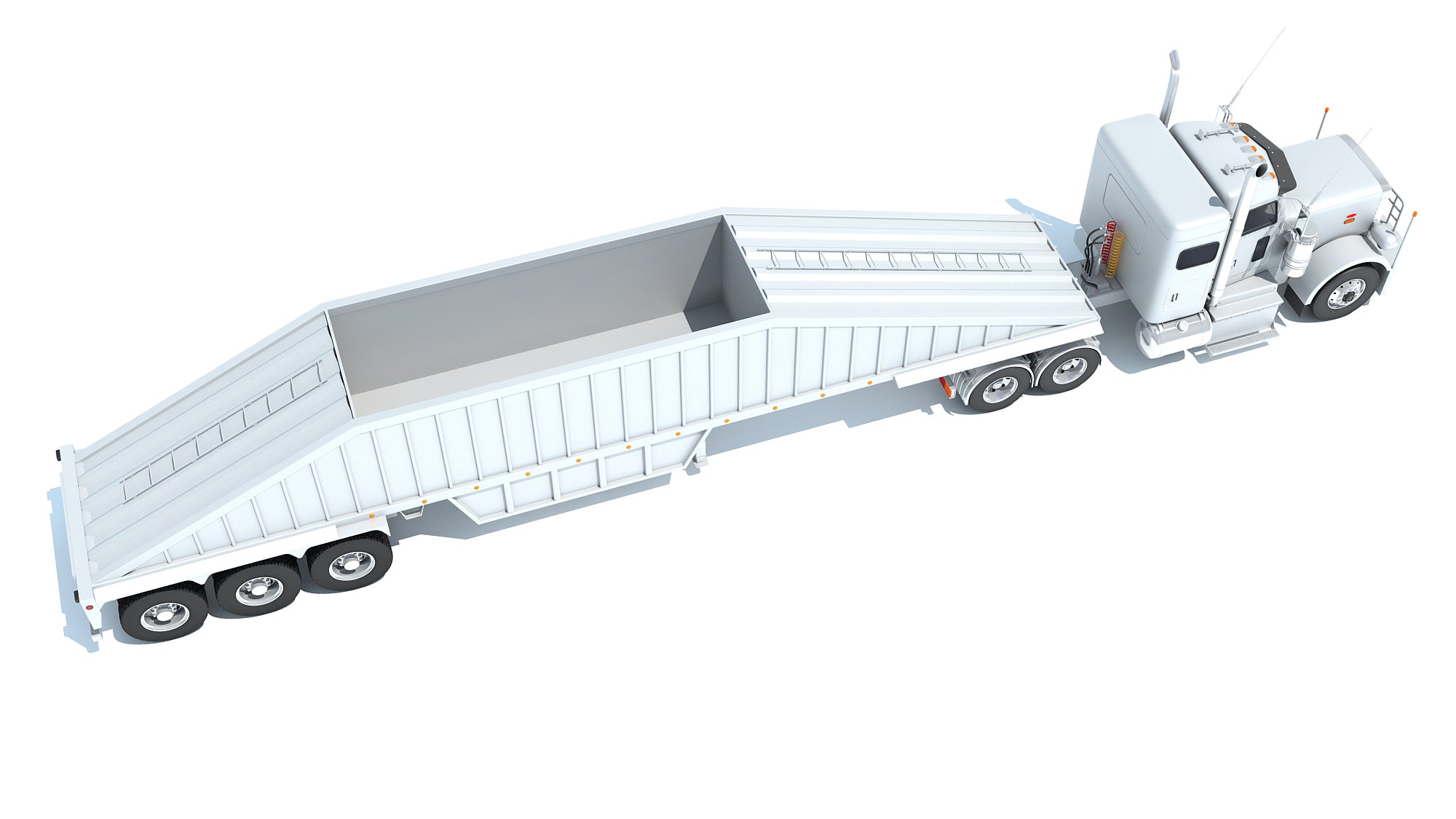 Semi Truck with Bottom Dump Trailer