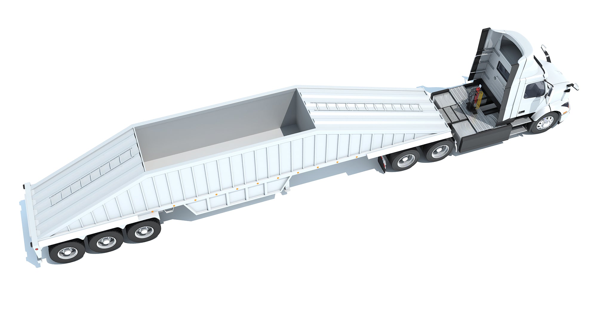 Semi Truck with Bottom Dump Trailer