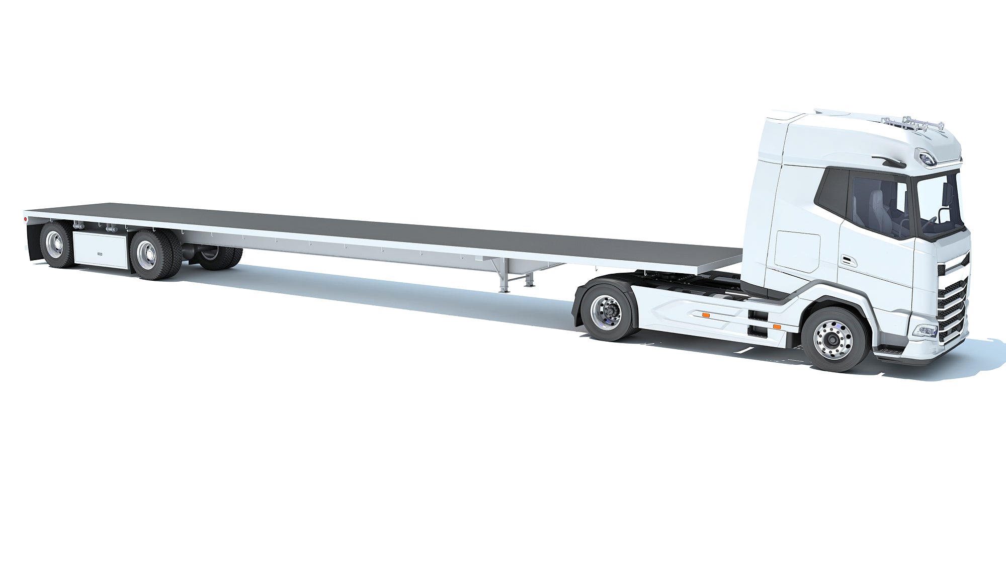 Truck with Flatbed Trailer - DAF