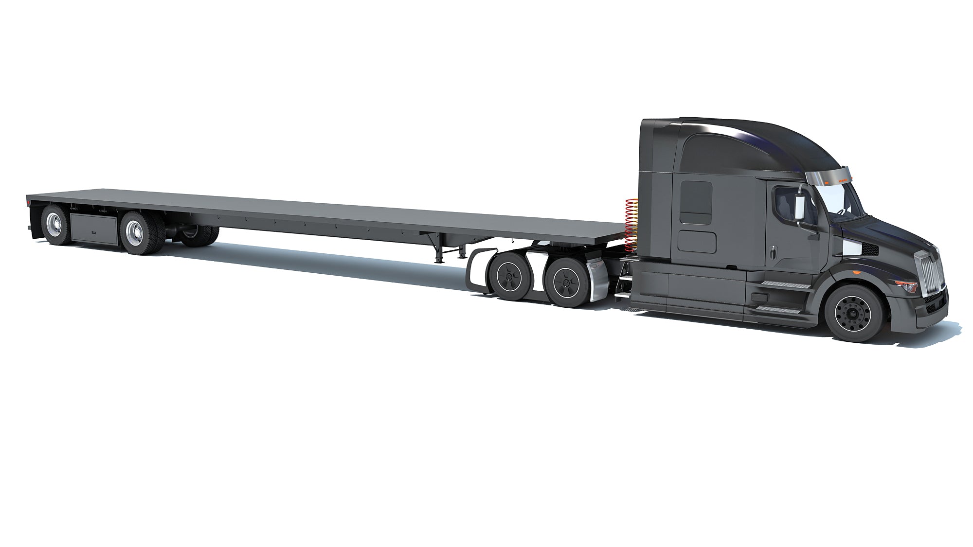 Truck with Flatbed Trailer