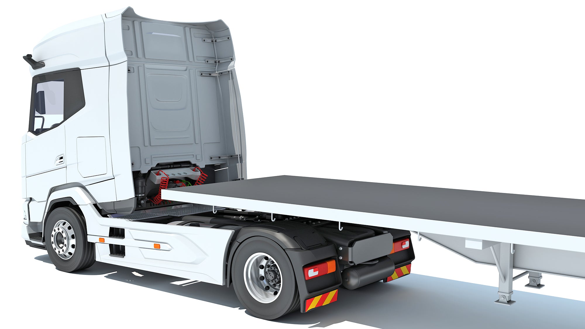 Truck with Flatbed Trailer - DAF