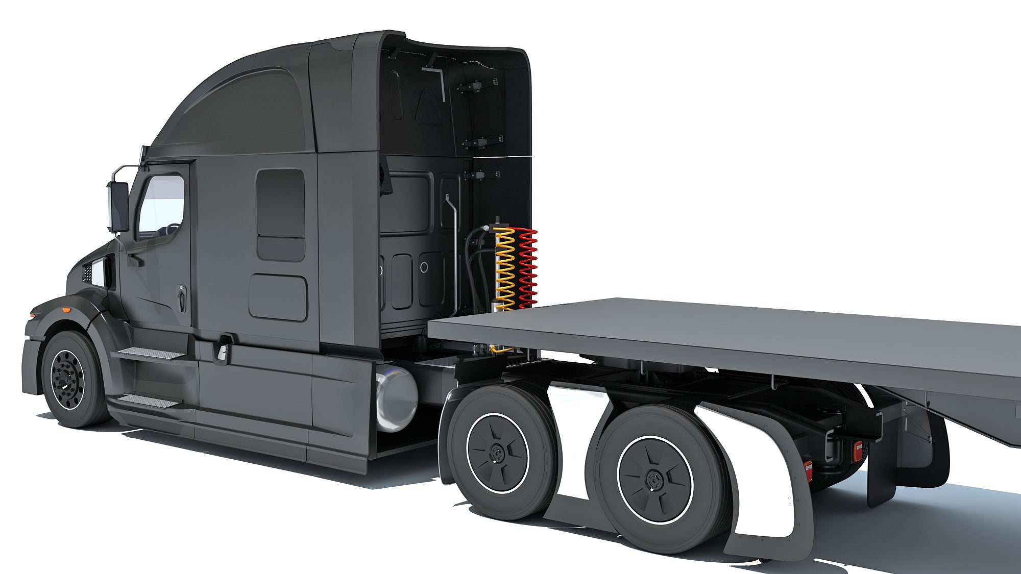 Truck with Flatbed Trailer