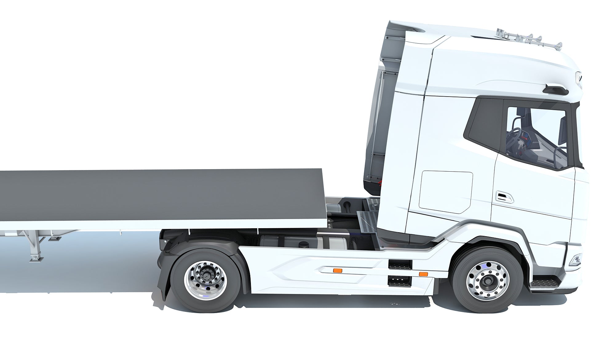 Truck with Flatbed Trailer - DAF