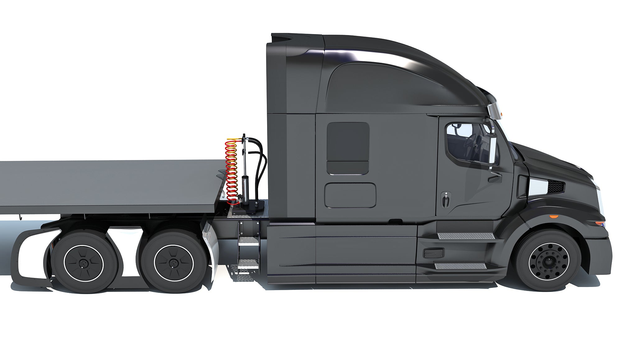 Truck with Flatbed Trailer
