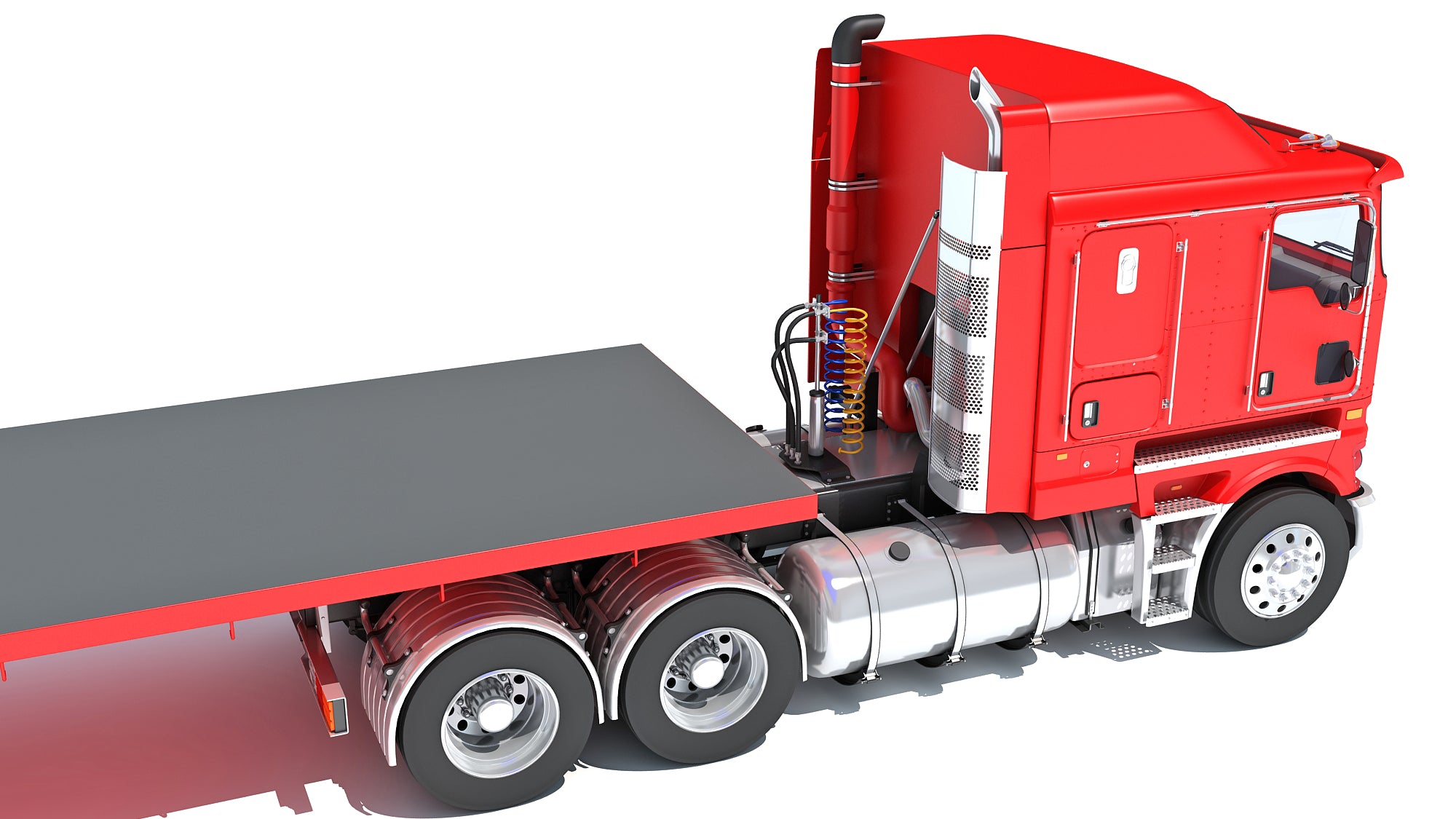 Truck With Flatbed Trailer Kenworth