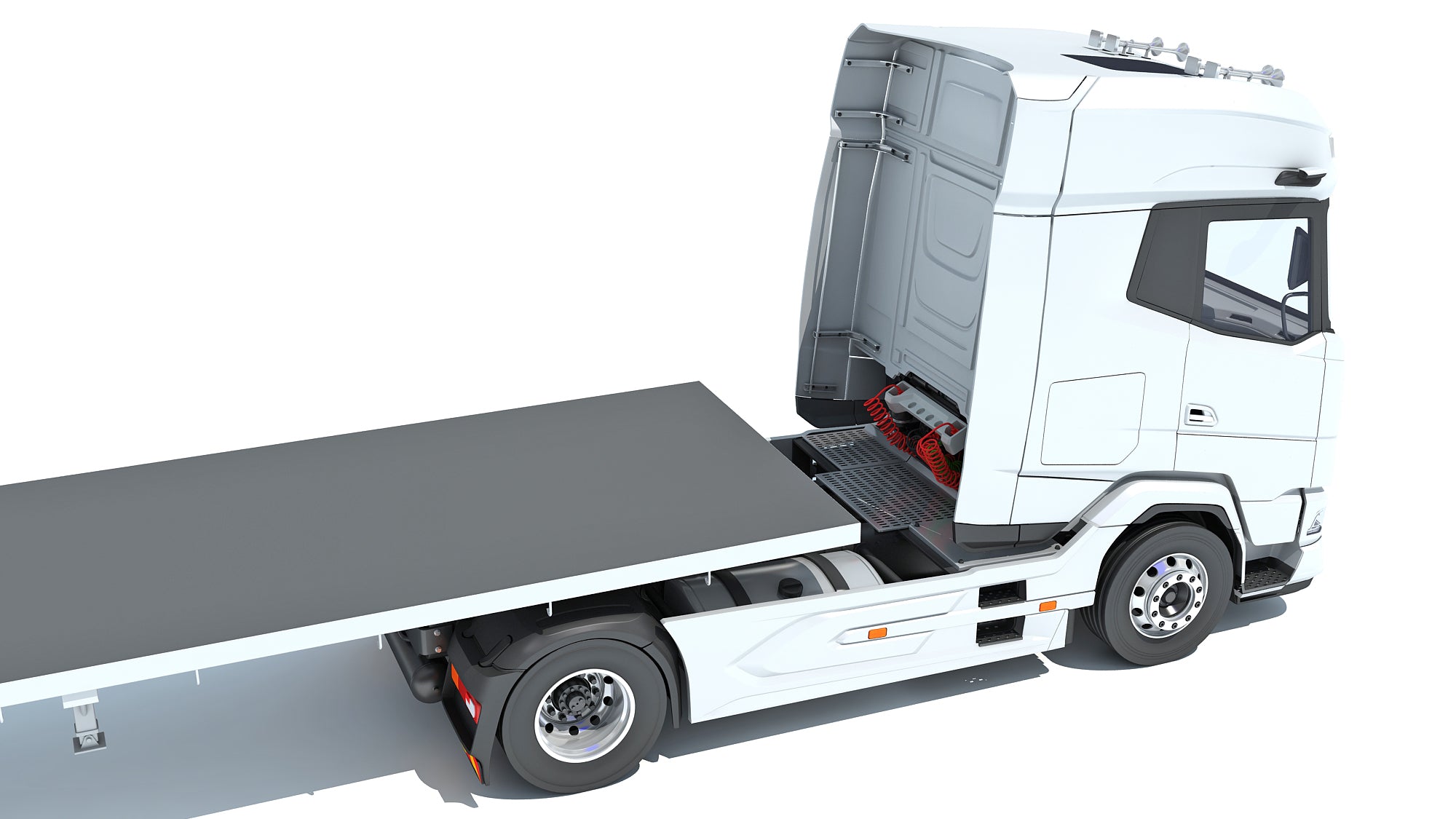 Truck with Flatbed Trailer - DAF