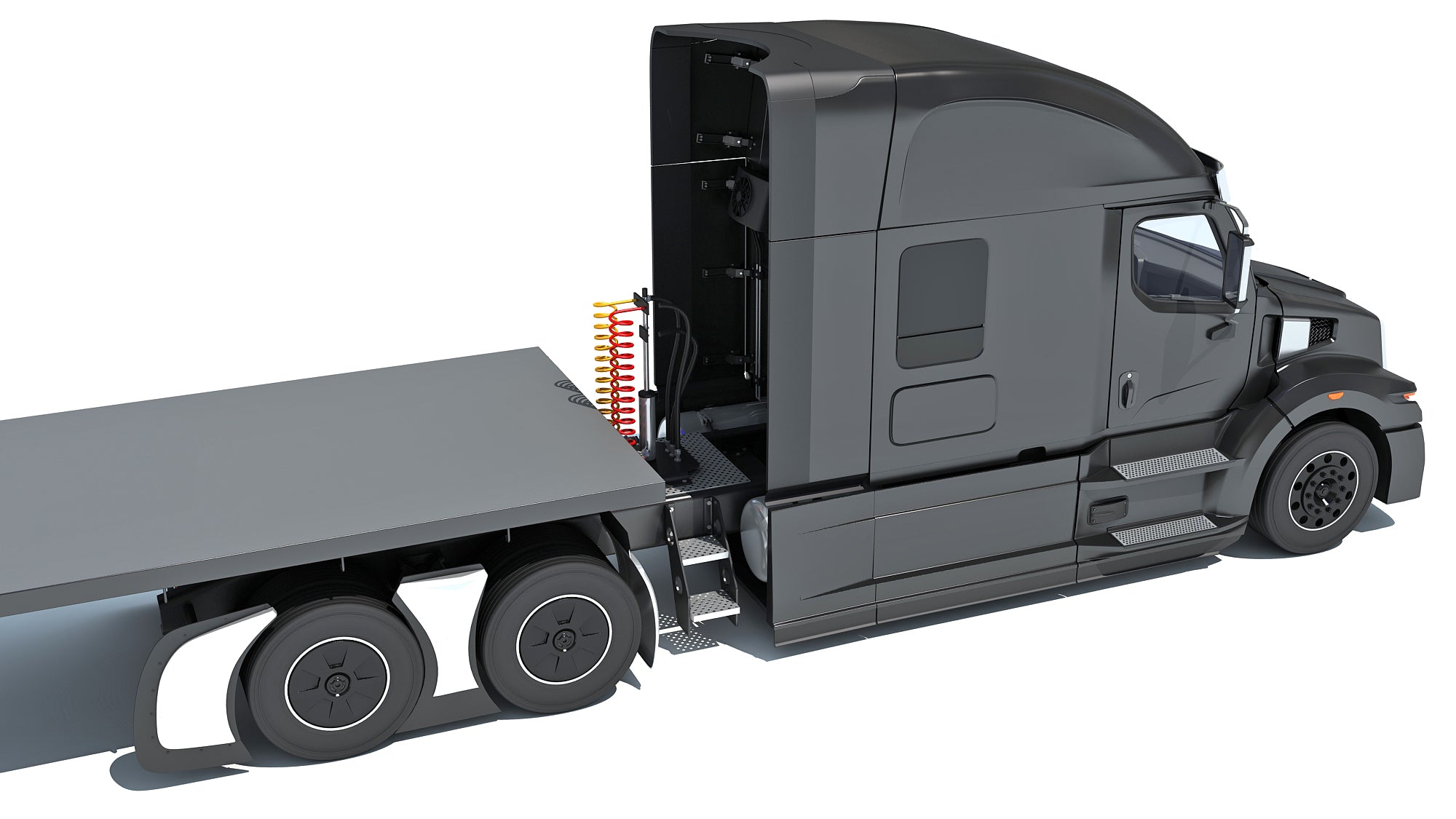 Truck with Flatbed Trailer